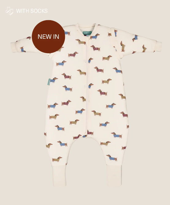 Pijama manta c/mangas y calcetines antideslizantes -Fancy Teckels- TOG 2.5