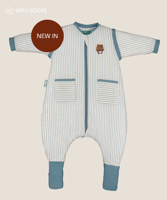 Pijama manta c/mangas y calcetines antideslizantes - Blue Stripes - TOG 2.5