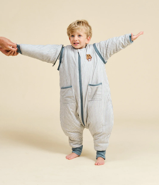 Pijama manta c/mangas y calcetines antideslizantes - Blue Stripes - TOG 2.5 - Imagen 4